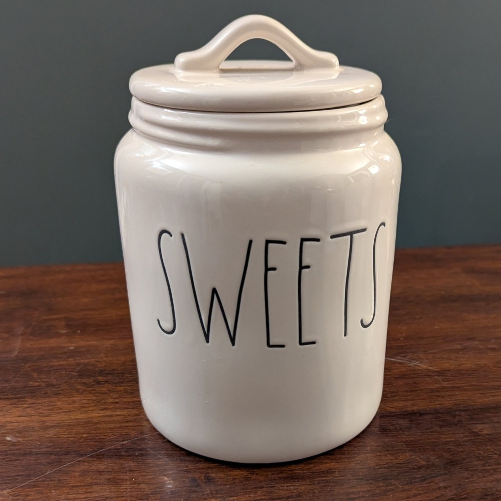 Rae Dunn White Ceramic Sweets Jar EUC